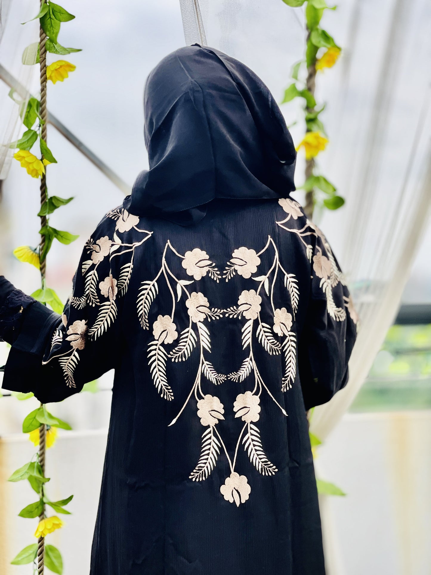 Luxurious Computer Embroidery Abaya – Design Six