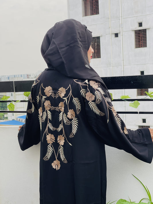 Luxurious Computer Embroidery Abaya – Design Six