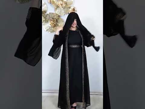 Unveiling Elegance: Stunning Stone Design Abaya (ACV1)